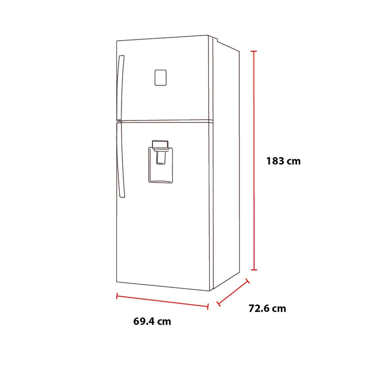 Refrigerador 2 Puertas 17 P3 Negro con Deposito de Agua Daewoo