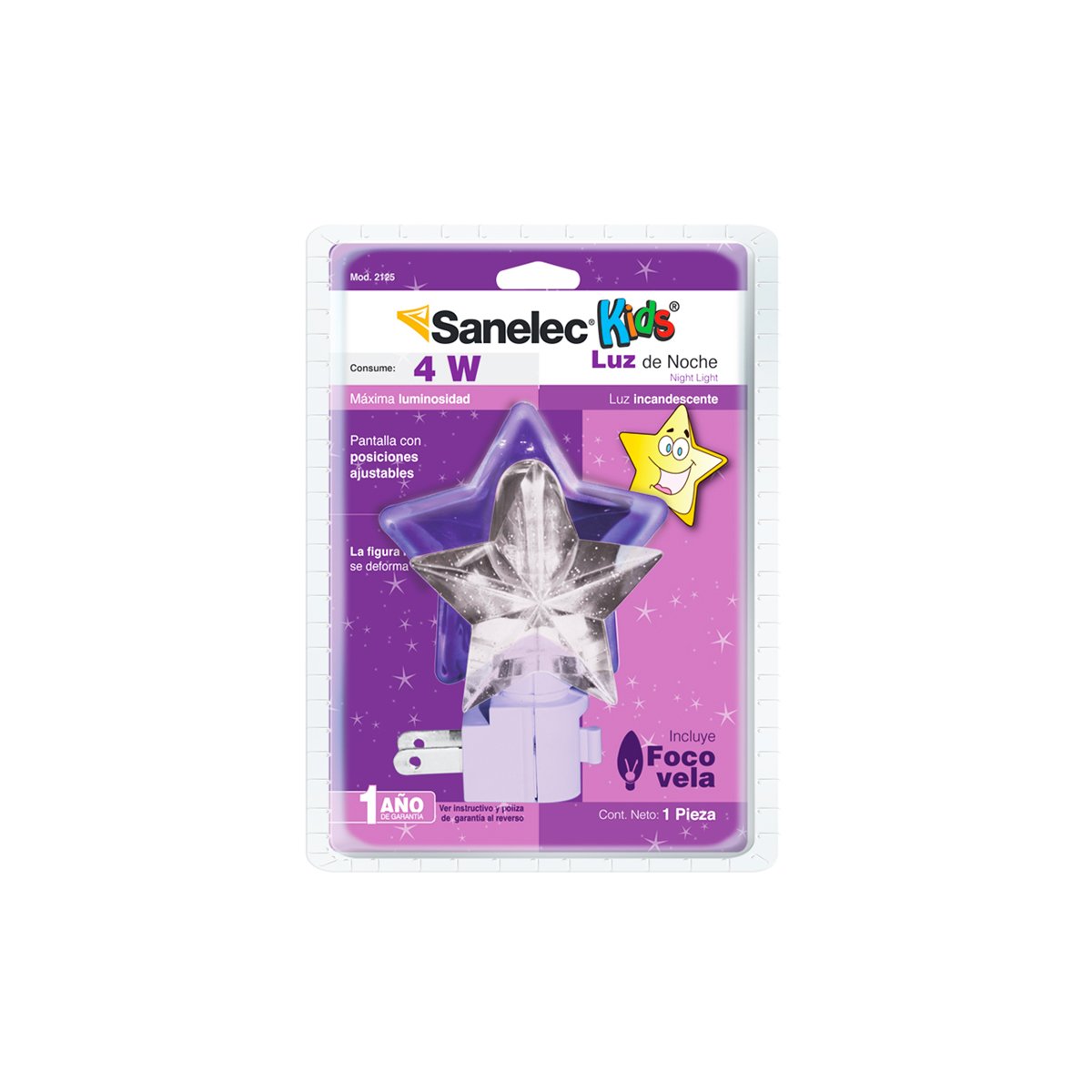 Sanelec 2125 L&aacute;mpara de Noche Incandescente Estrella