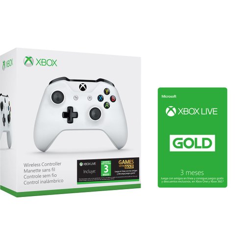 Xbox Control Inalámbrico Blanco + Tarjeta Xbox Live Gold 3M