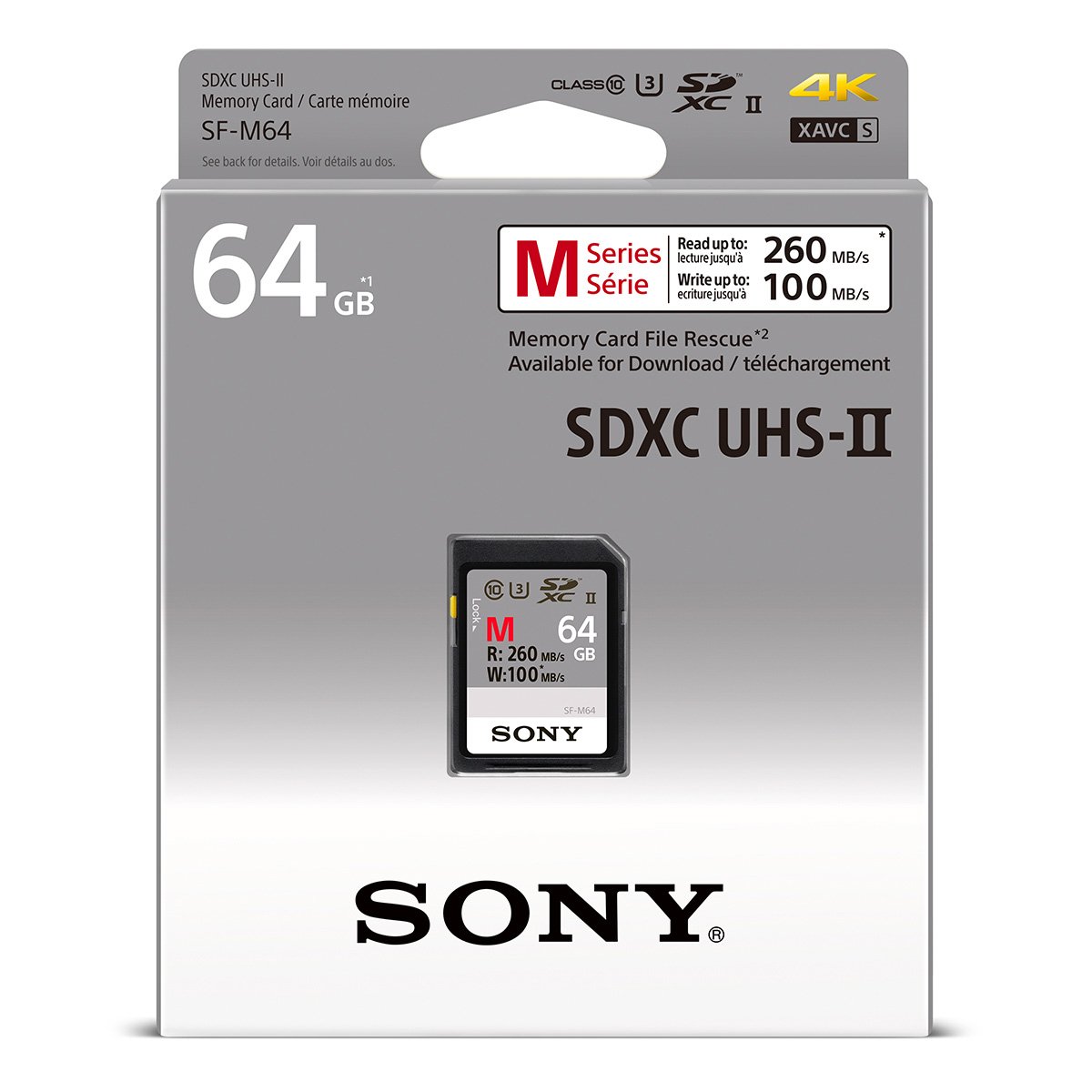 Memoria Sd 64Gb Clase 10 260Mb S Y 100Mb S Sony Sf-M64T