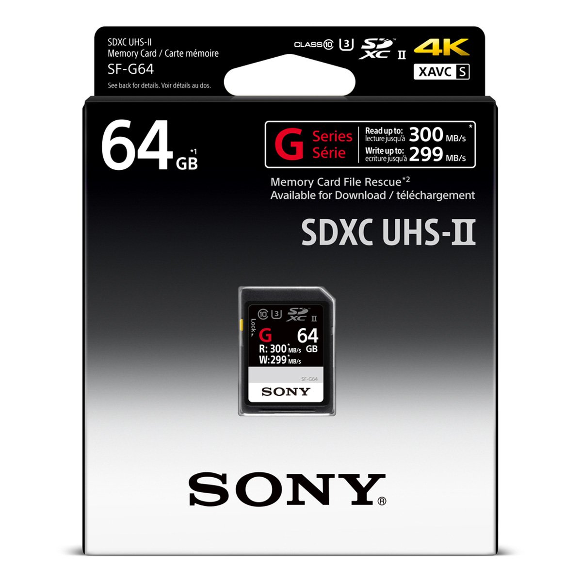 Memoria Sd 64Gb Clase 10 300Mb S y 299Mb S Sony Sf-G64 T1