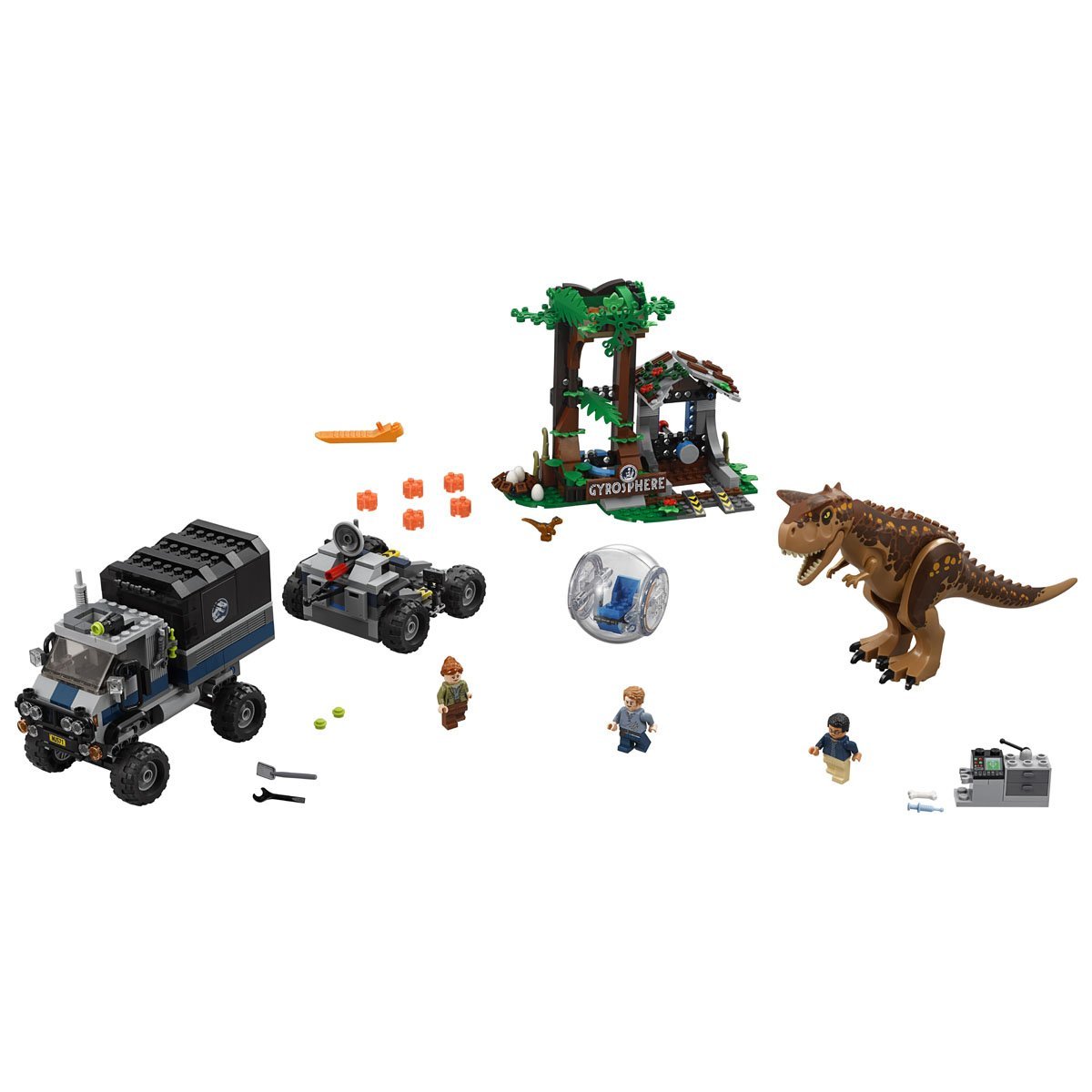 Jurassic World Huida Del Carnotaurus en la Girosfera Lego