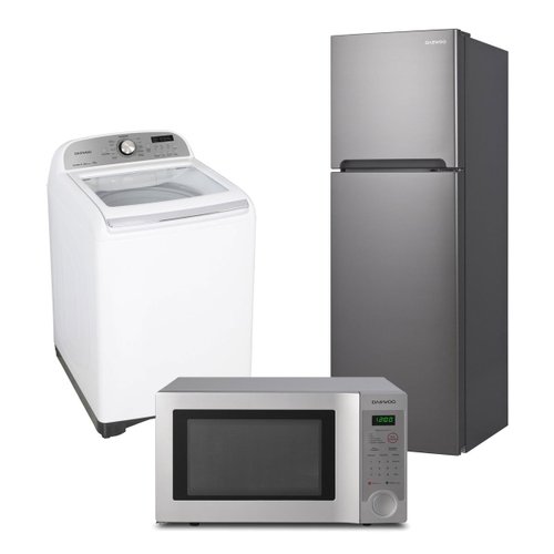Paquete Refrigerador 9P3, Lavadora 17 Kg, Microondas 1.1P3