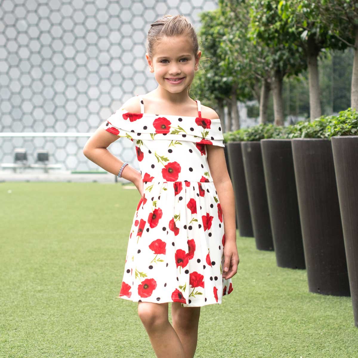 Vestido Floral con Puntos Philosophy Girls