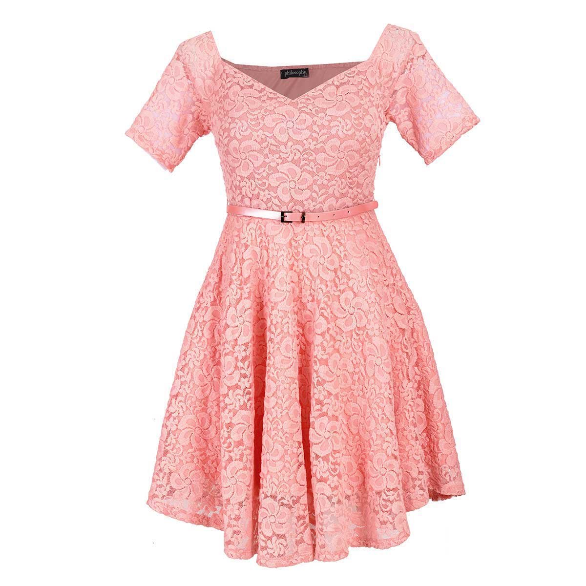 Vestido de Fiesta Corto Falda Circular de Encaje Philosophy Jr Nights