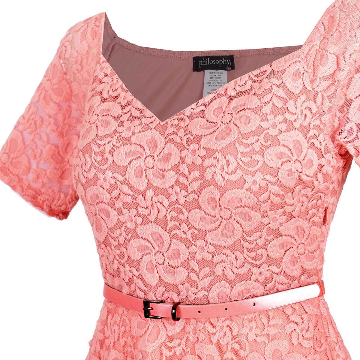 Vestido de Fiesta Corto Falda Circular de Encaje Philosophy Jr Nights