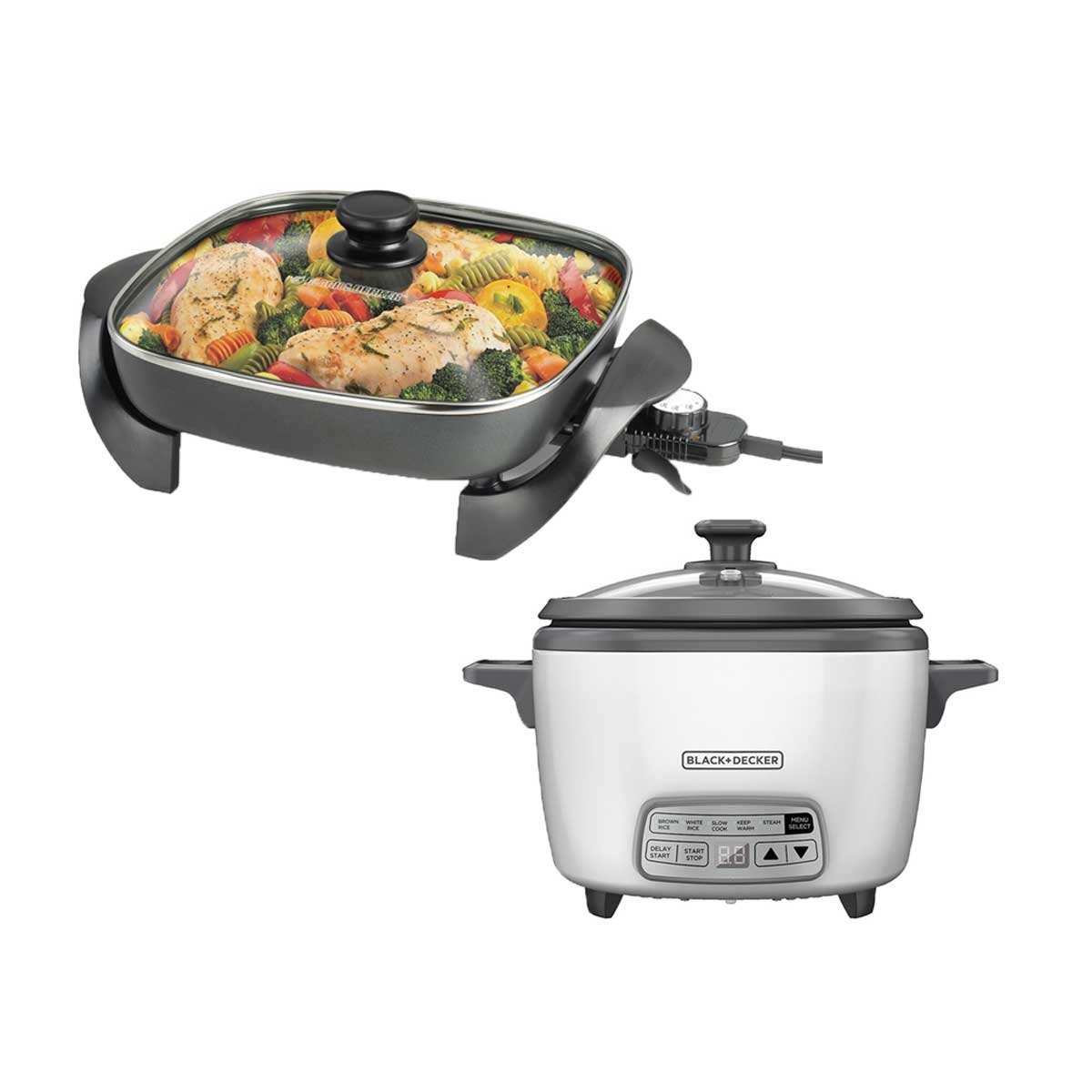 Paquete Sartén Eléctrico y Arrocera Skirc Black & Decker