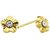 Broqueles de Oro 14K Mini Flor Diamantada Sabelli