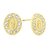 Broqueles de Oro 14K Virgen Oval con Circonia Sabelli