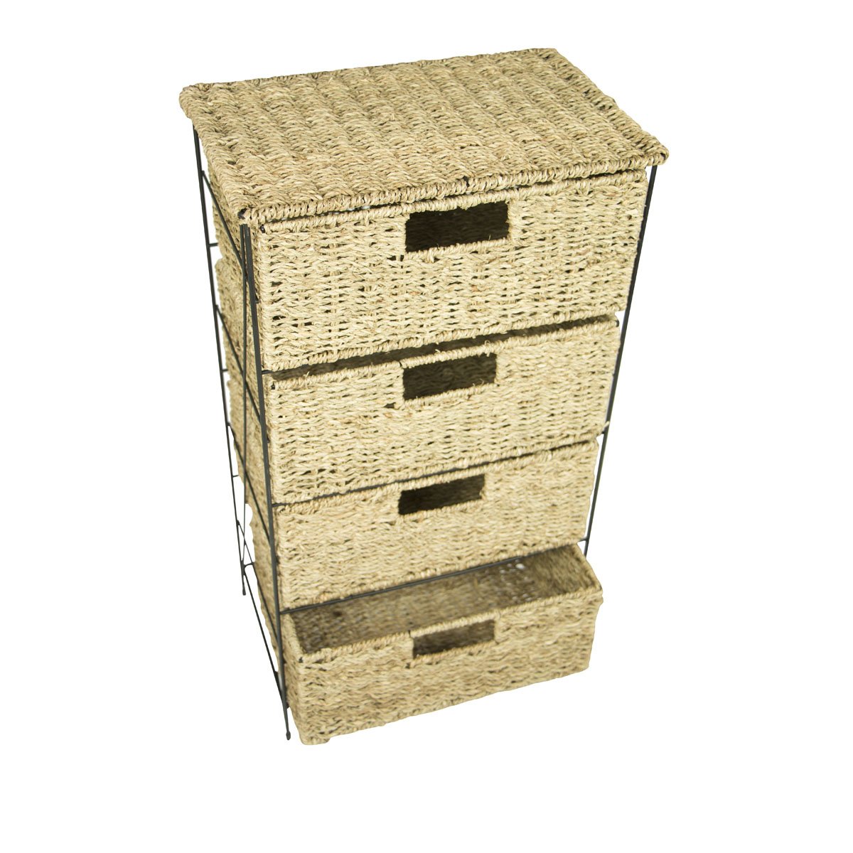 Cajonera de 4 compartimentos rattan color natural home nature