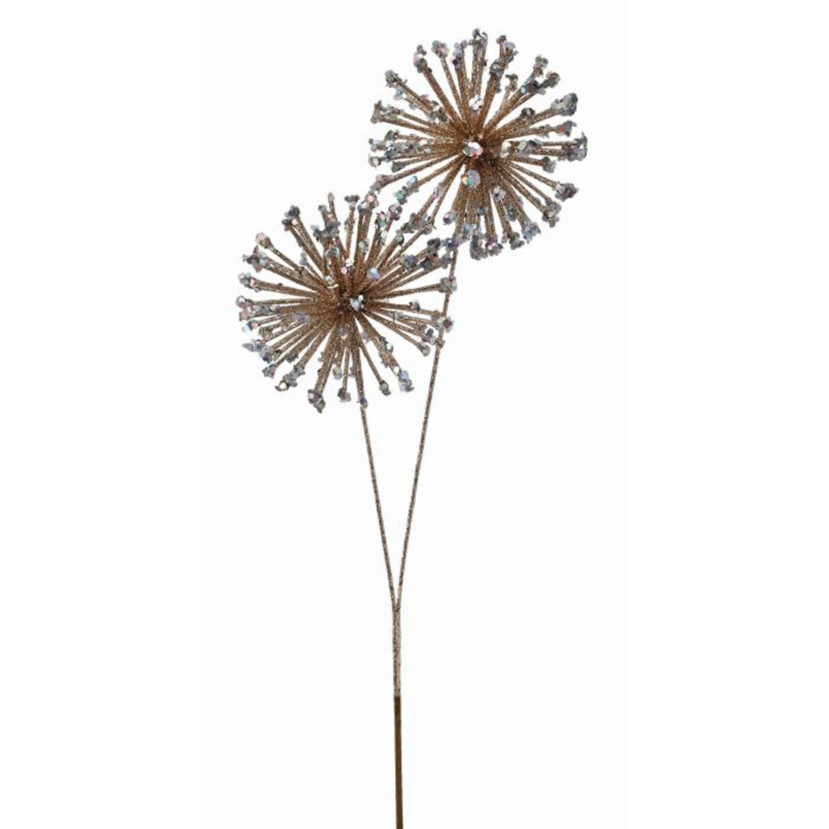 Vara Decorativa Flores Estrella con Lentejuela Platino Regency