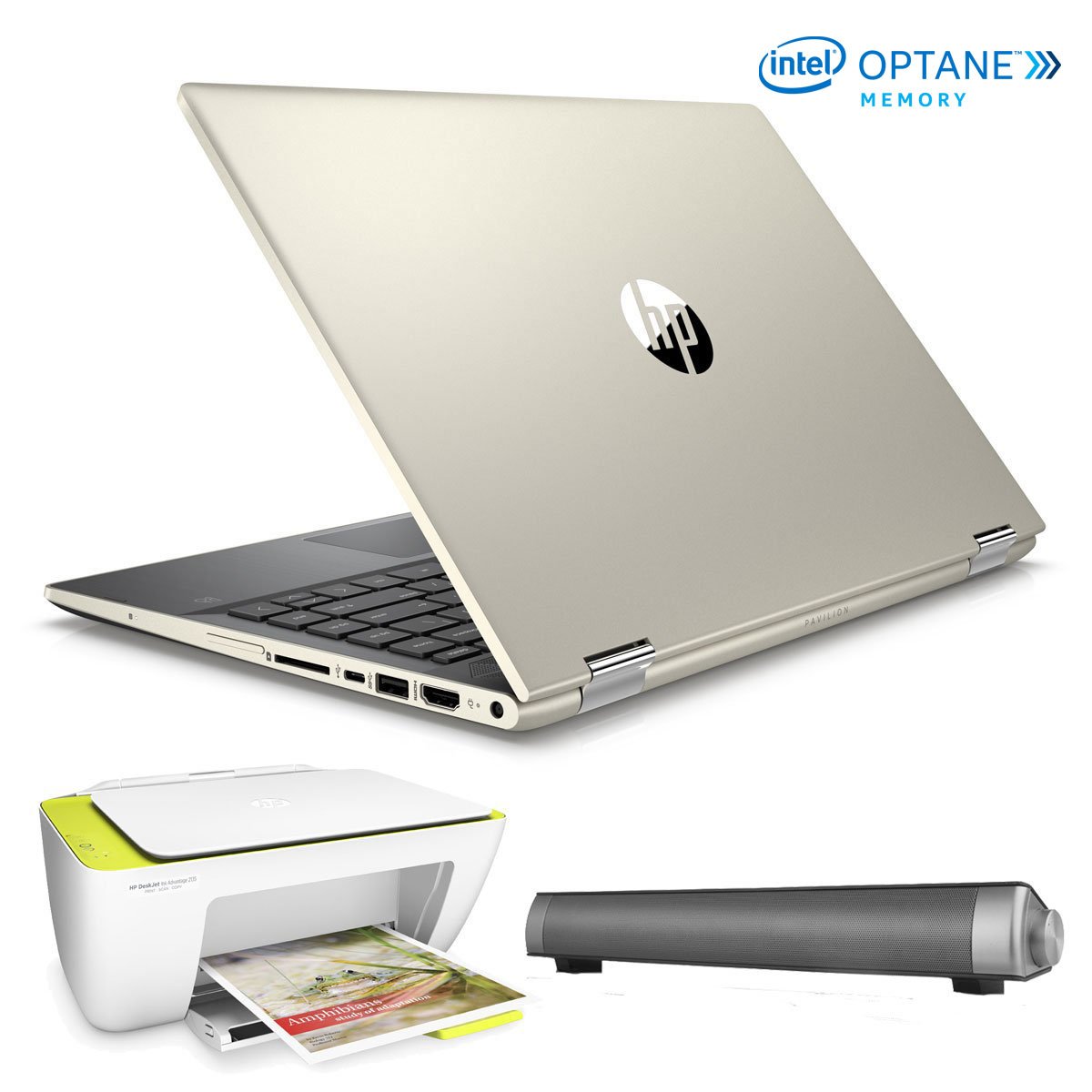 Paquete Laptop Hp 2En1 14-Cd0009La Intel Optane