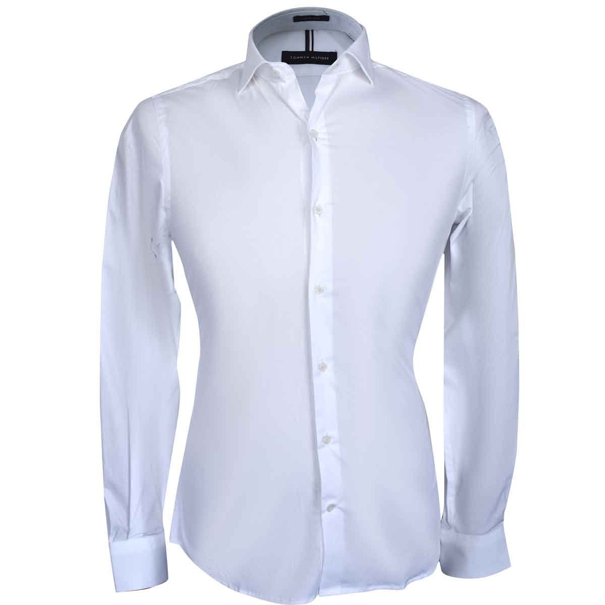 Camisa Lisa Blanca de Vestir Ultra Slim Tommy Hilfiger para Caballero