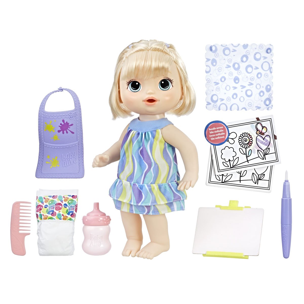 Baby Alive Pequeña Artista Muñeca Rubia Hasbro