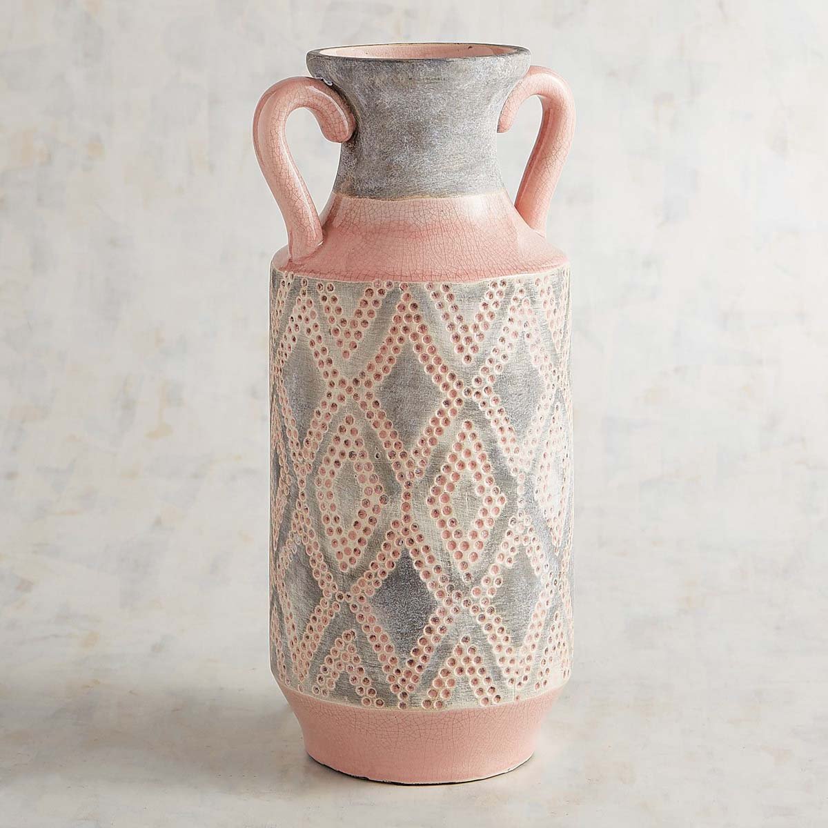 Vasija Pink &amp; Gray Tribal Pier 1 Imports - Grande