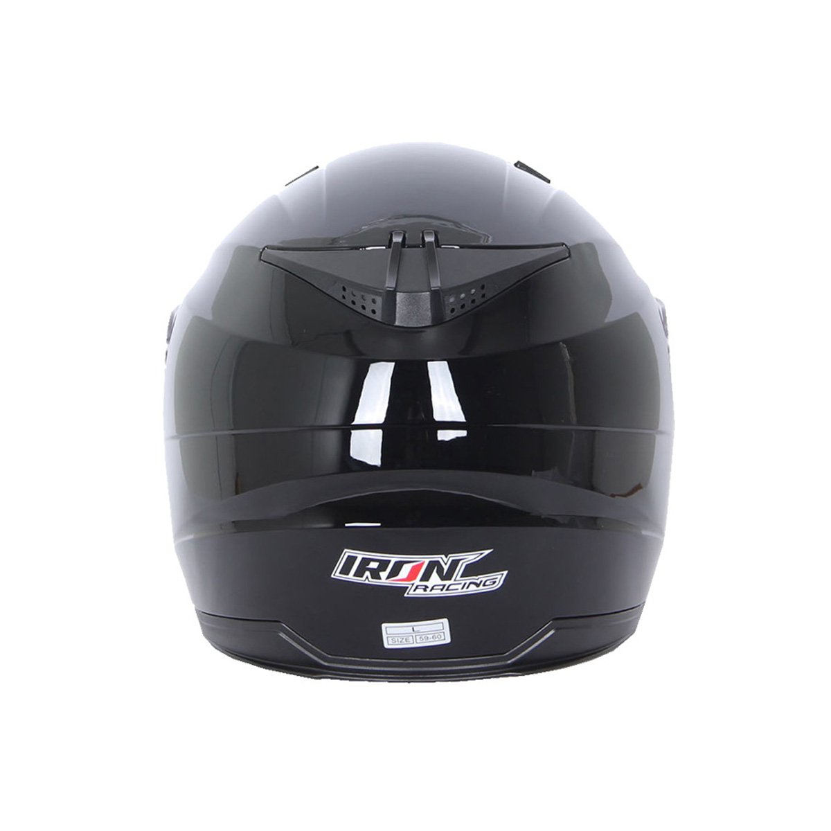 Medio Casco Negro Brillante Iron Racing