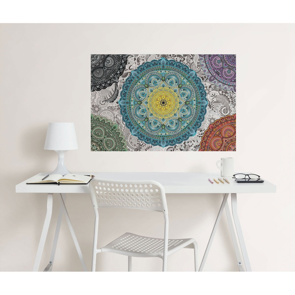 Stiker Decorativo Mandala Colorida Brewster