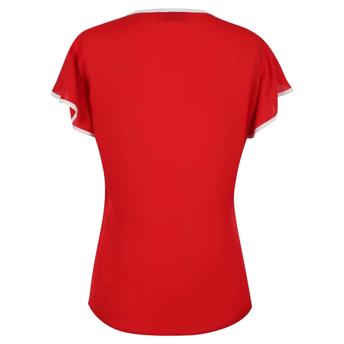 Blusa Manga Corta con Bies Escote Redondo Lisa City Femme