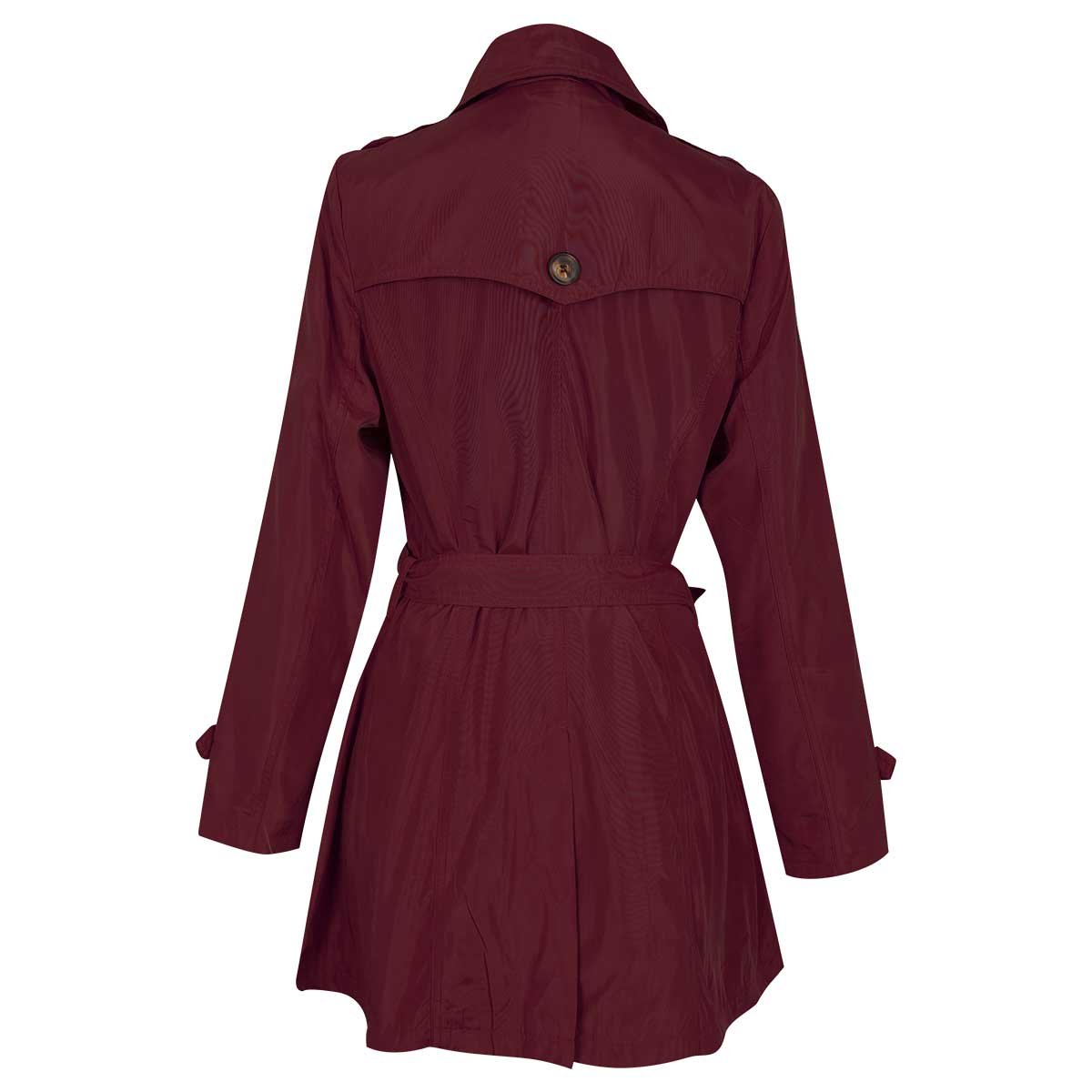 Gabardina Roja con Cinturón y Botones Basel