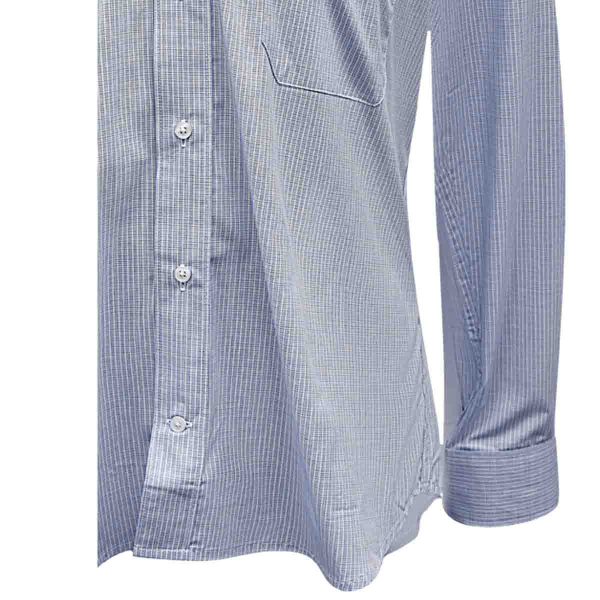 Camisa de Vestir Chaps de Corte Ultra Slim Color Azul Combinado para Caballero