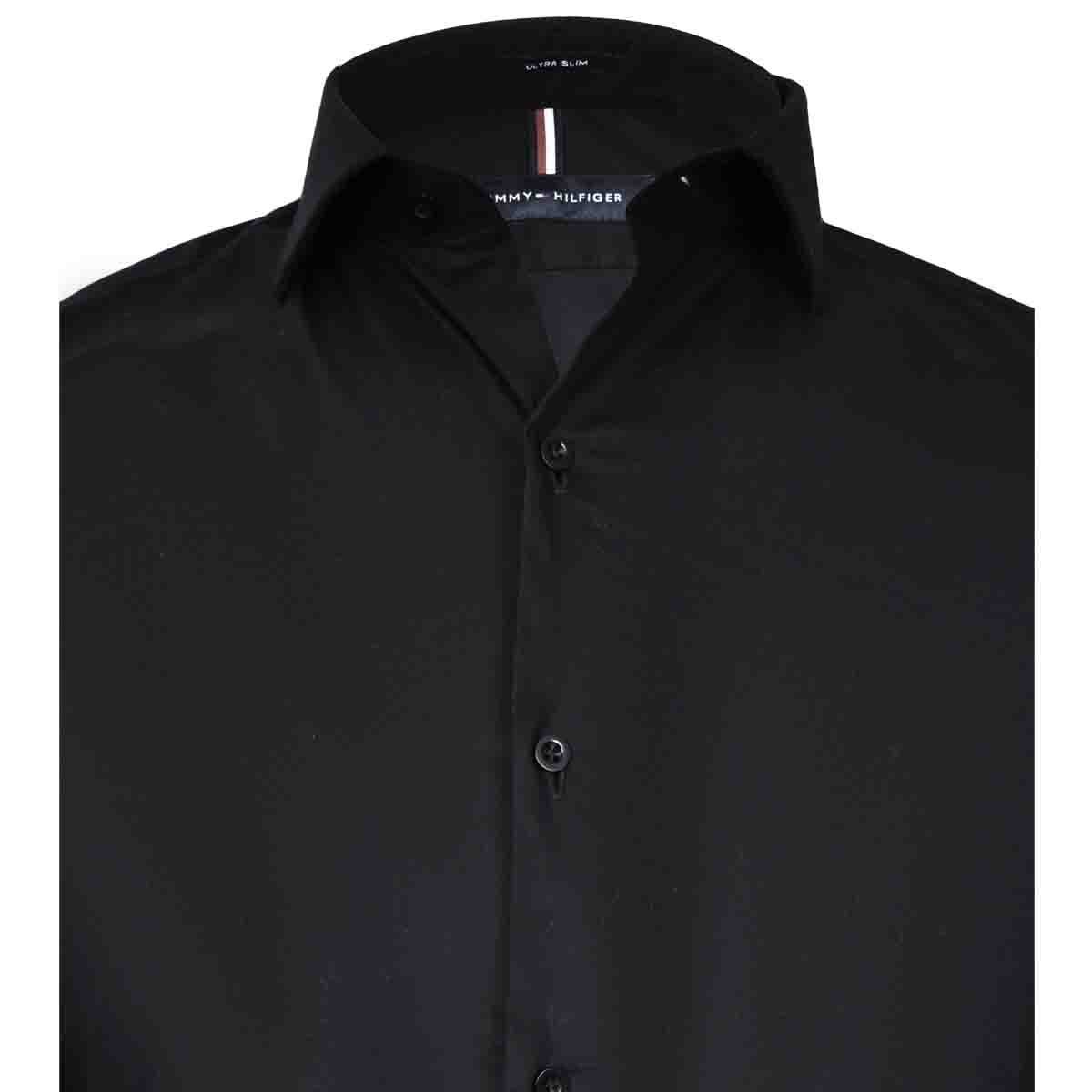 Camisa de Vestir Negra Ultra Slim Tommy Hilfiger para Caballero