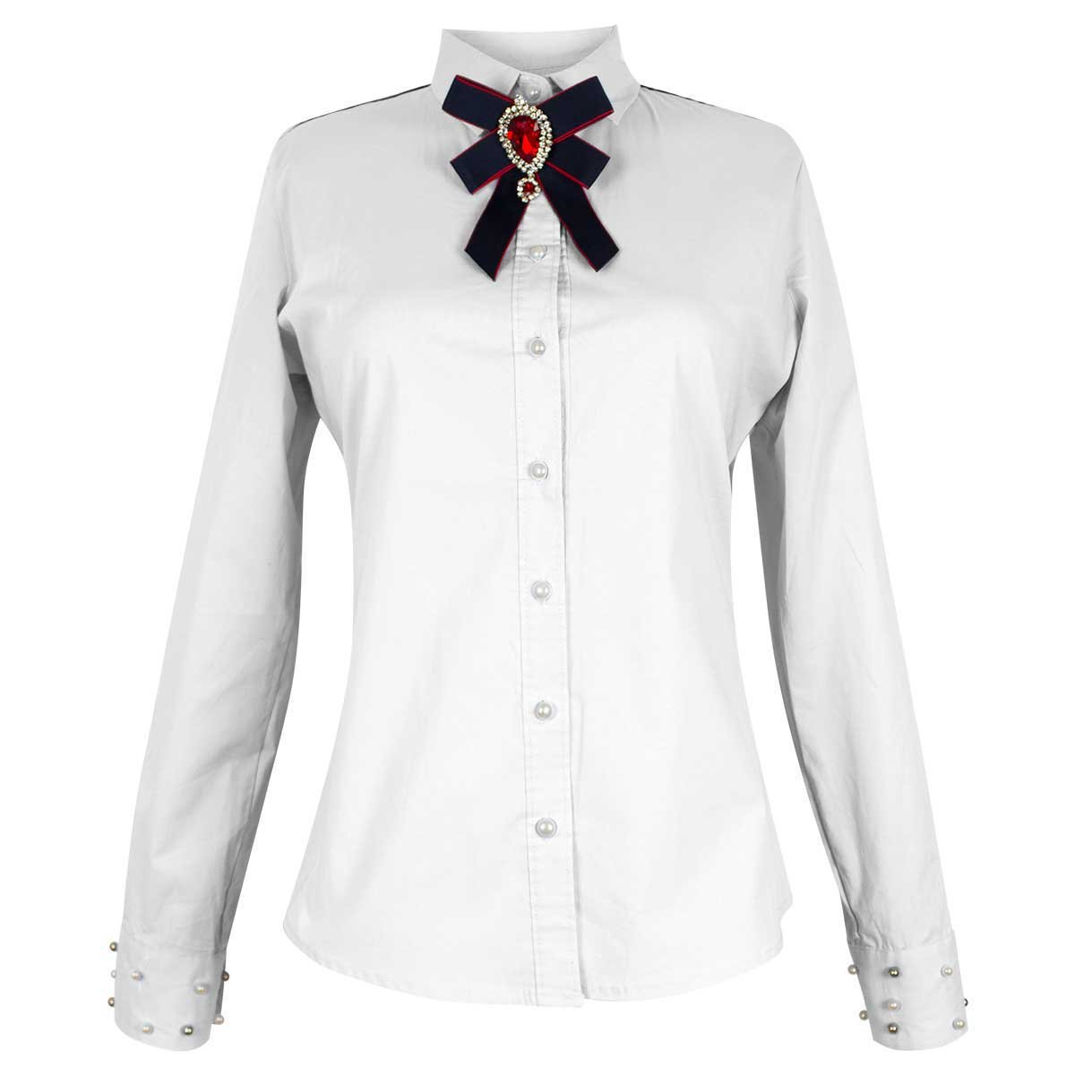 blusa blanca con cuello