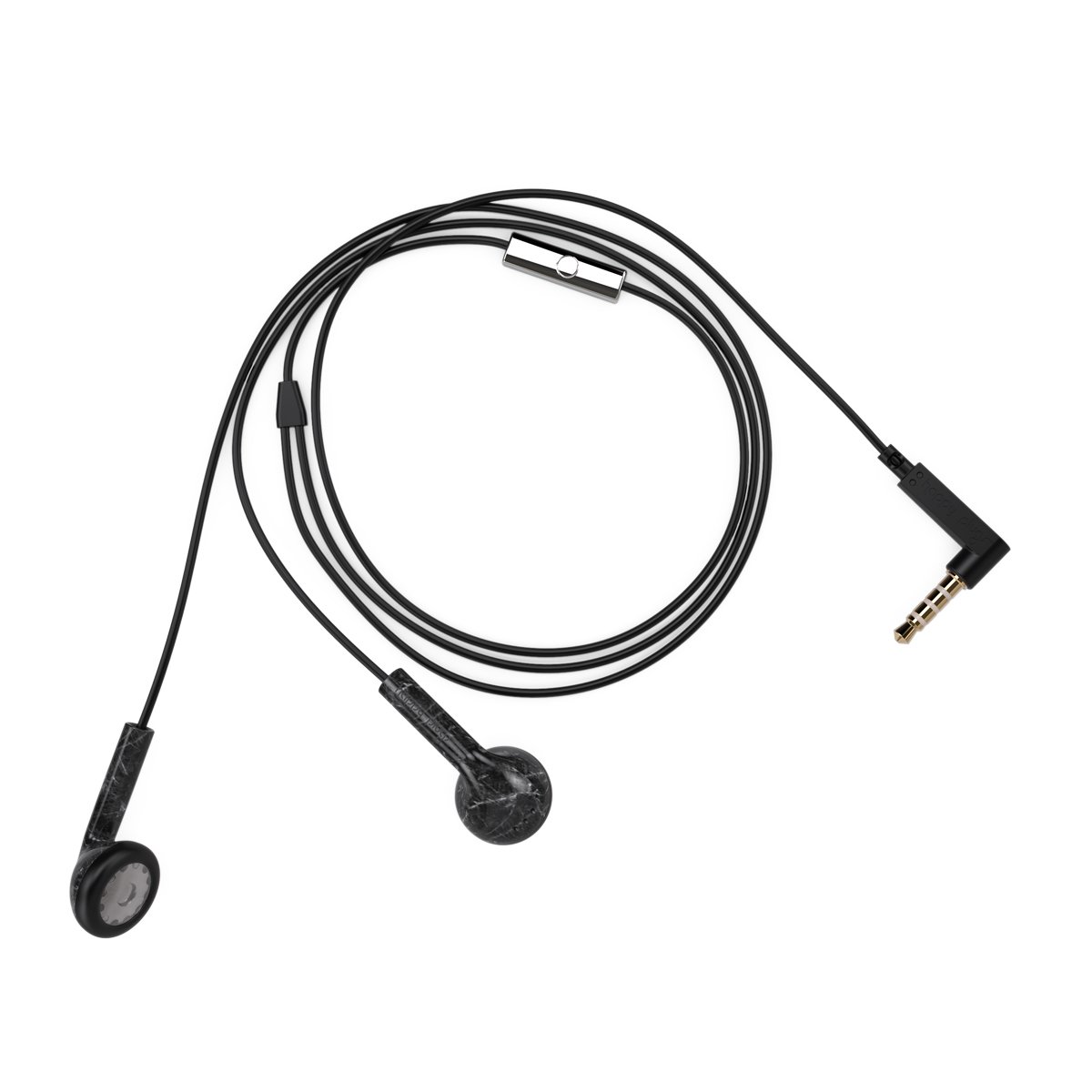 Audífonos Earbud Deluxe Black Marble Happy Plugs