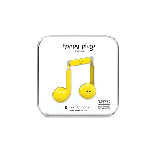 Audífonos con Micrófono Earbud Plus Amarillo Happy Plugs