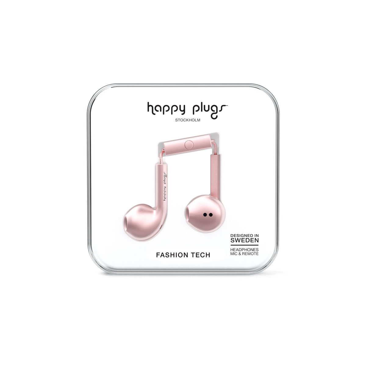 Audífonos con Micrófono Earbud Deluxe Pink Gold Happy Plugs