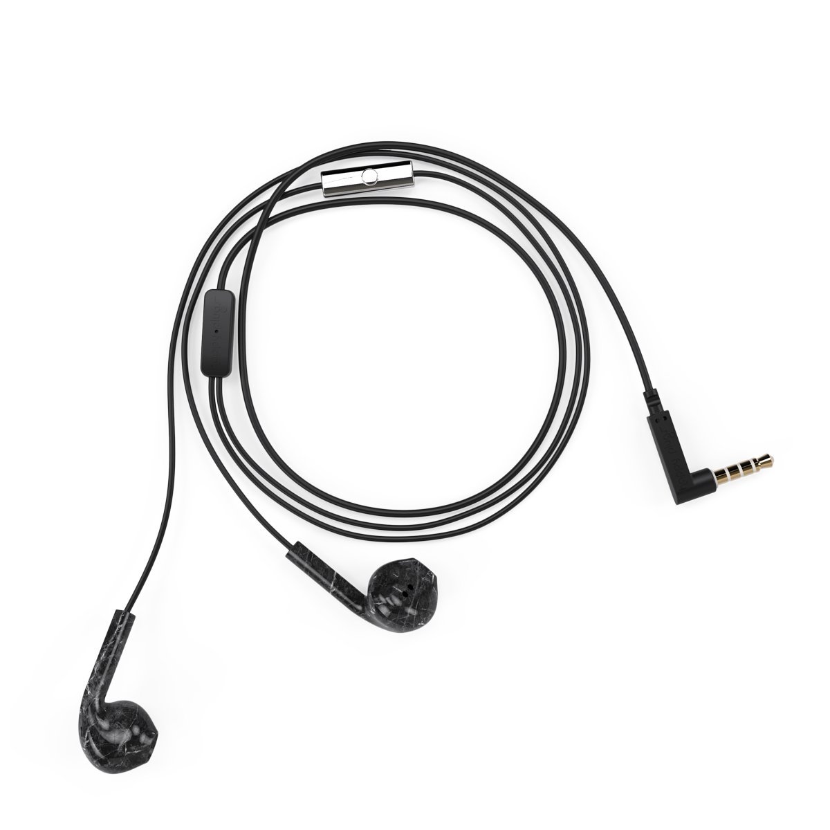 Audífonos con Micrófono Earbud Deluxe Black Marble Happy Plugs
