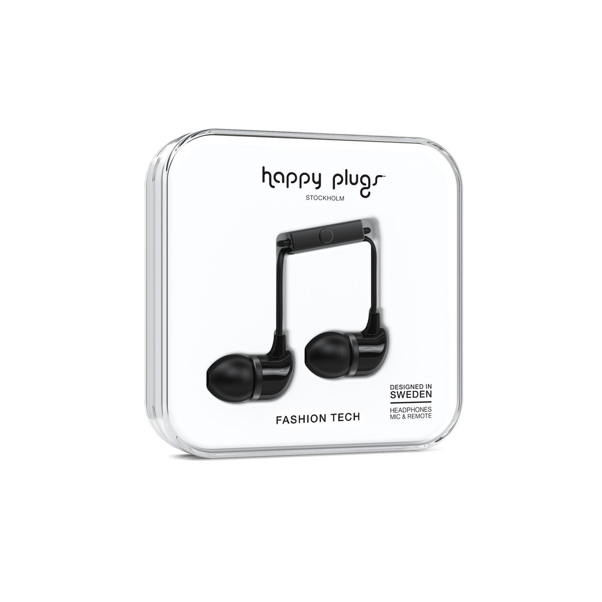 Audífonos con Micrófono  In-Ear Negro Happy Plugs