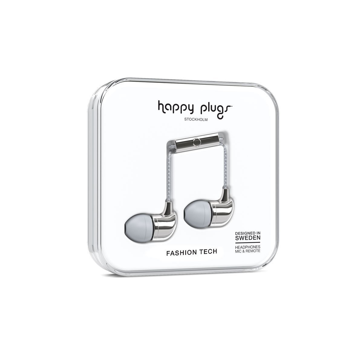 Audífonos con Micrófono  In-Ear Deluxe Plata Happy Plugs