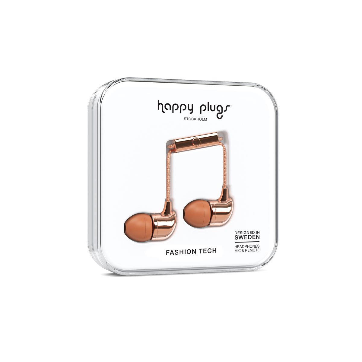 Audífonos con Micrófono  In-Ear Rose Deluxe Gold Happy Plugs