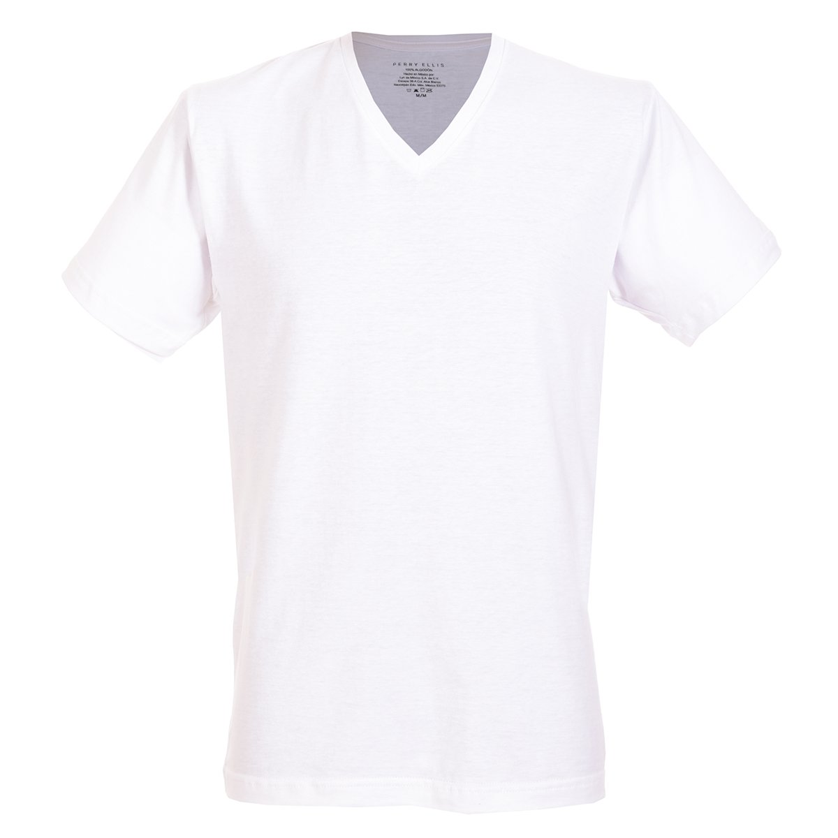 Playera Pijama para Hombre Color Blanco 2Pack Cuello V Perry Ellis