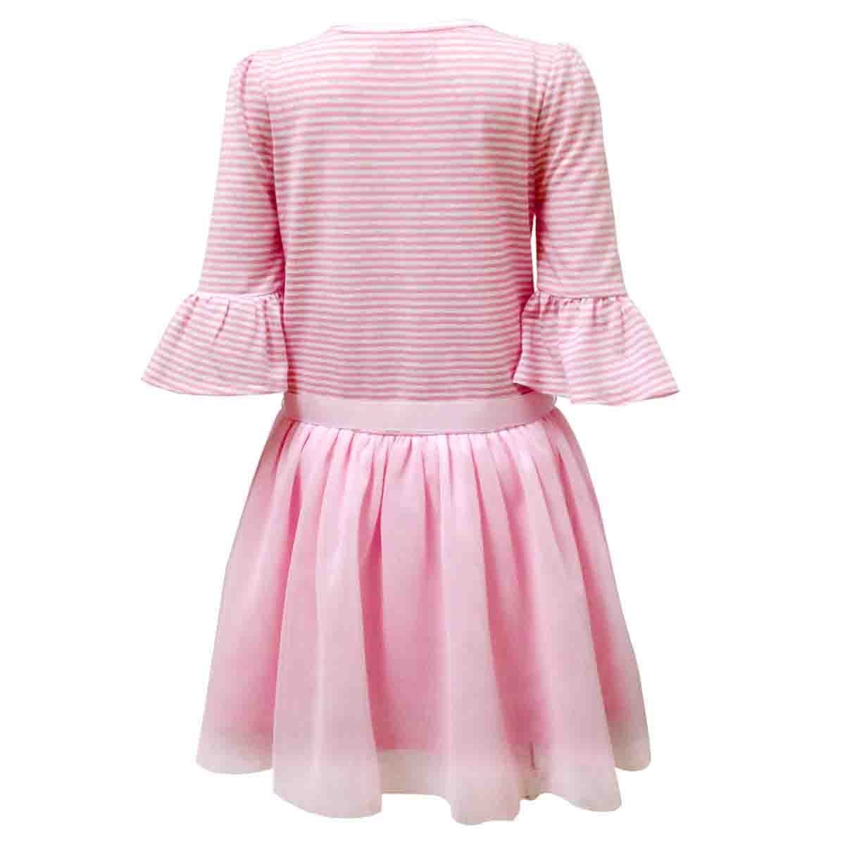 Vestido con Manga Larga Color Rosa Combinado Lets Go