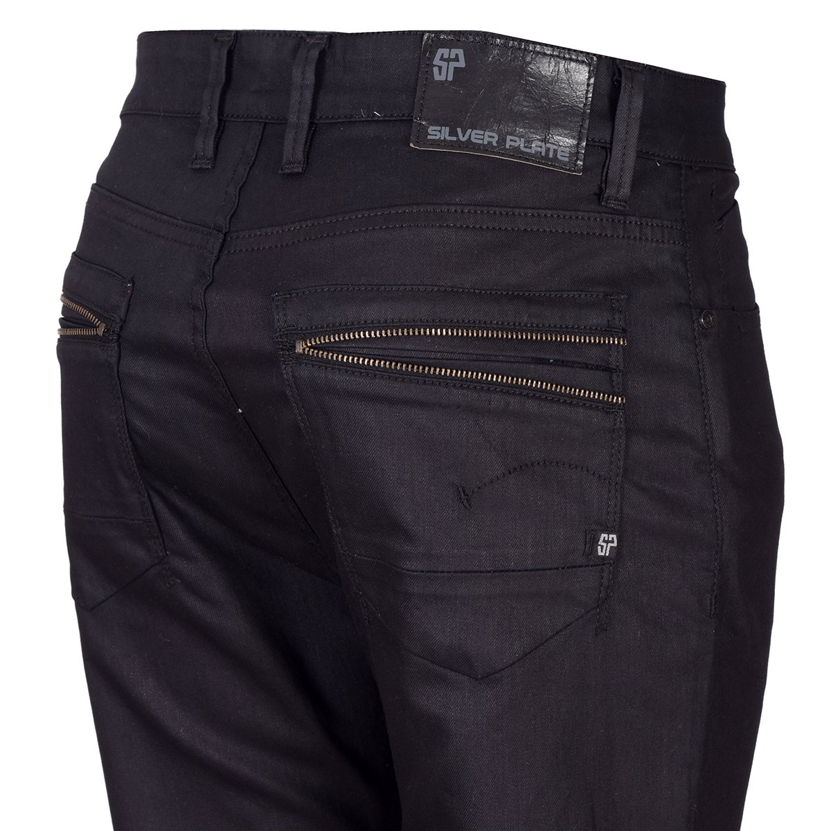 Jeans Color Negro Silver Plate