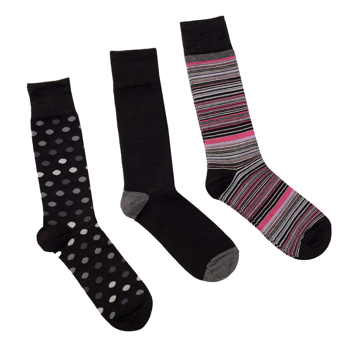 Paquete de 3 Calcetines Color Negro Combinado Carlo Corinto