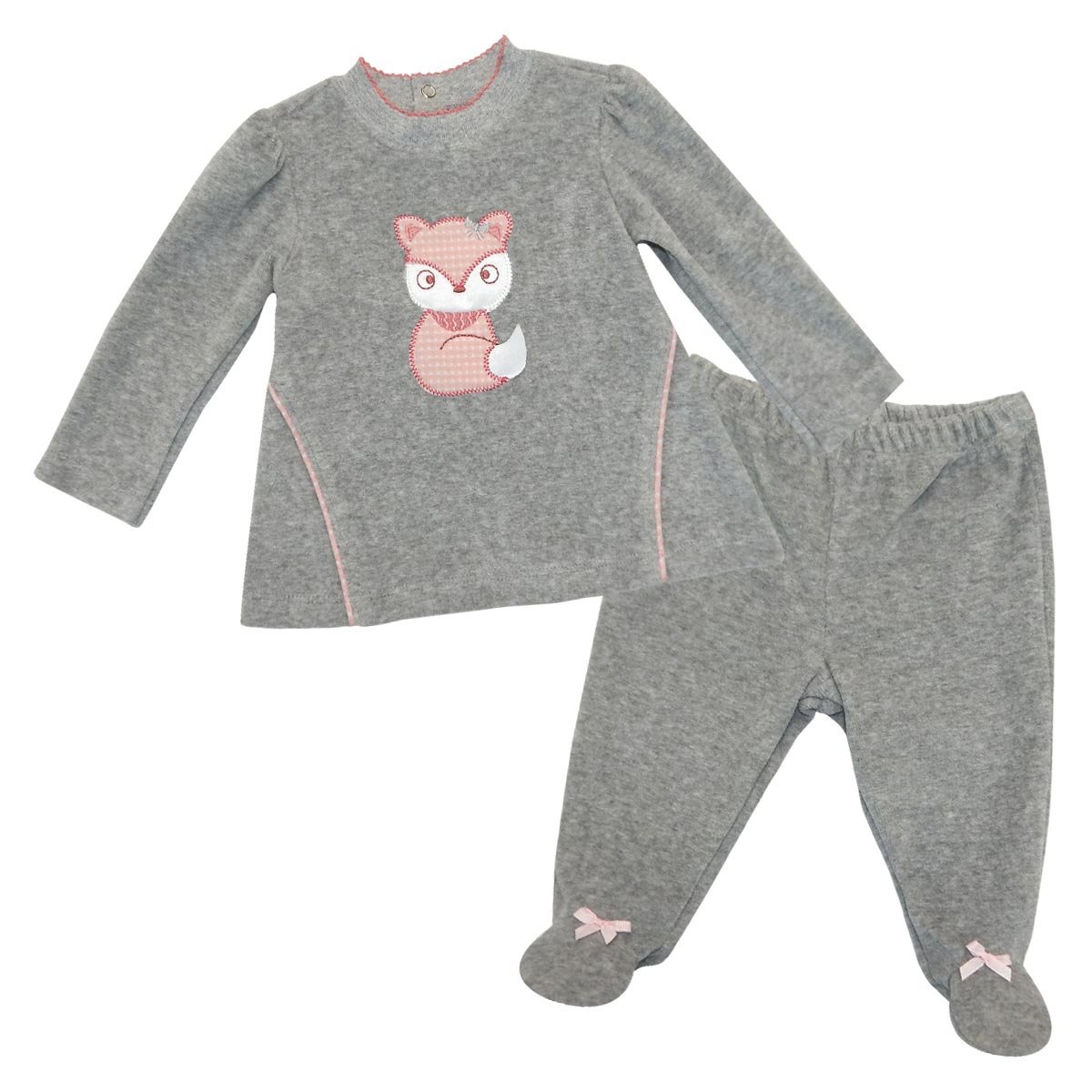 Conjunto 2 Piezas Bata Manga Larga y Pantalon con Pie Mondo Bambino