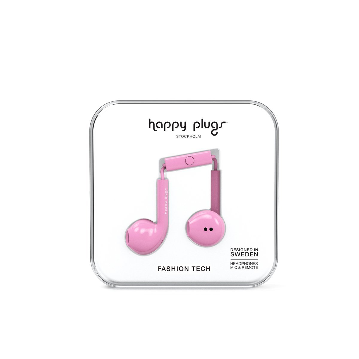 Audífonos con Micrófono Earbud Plus Rosa Happy Plugs