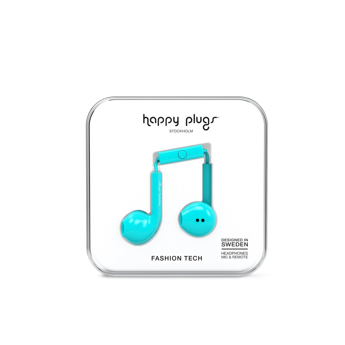 Audífonos con Micrófono Earbud Plus Turquesa Happy Plugs