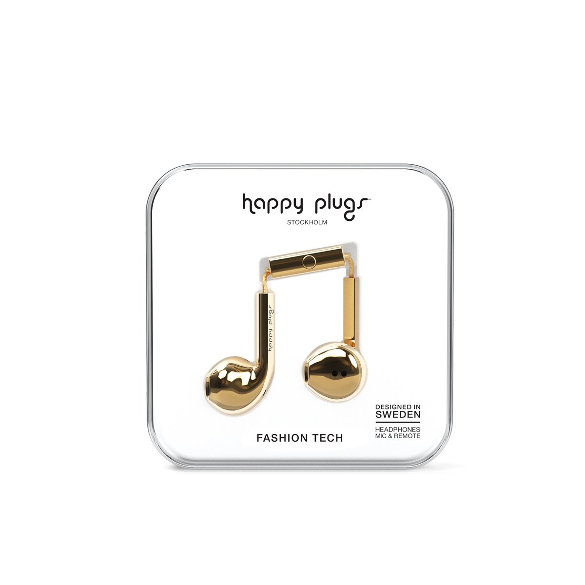 Audífonos con Micrófono Earbud Deluxe Oro Happy Plugs