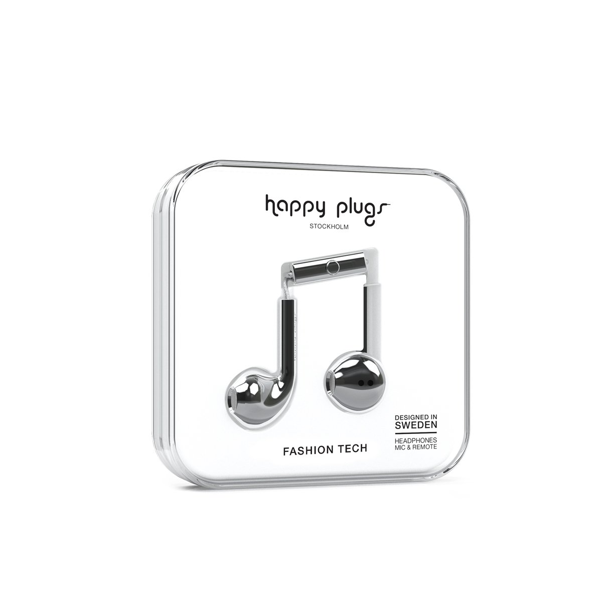 Audífonos con Micrófono Earbud Deluxe Plata Happy Plugs