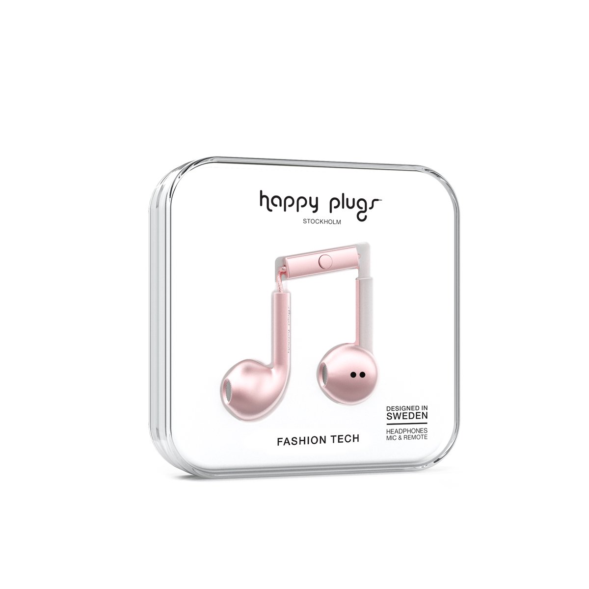 Audífonos con Micrófono Earbud Deluxe Pink Gold Happy Plugs