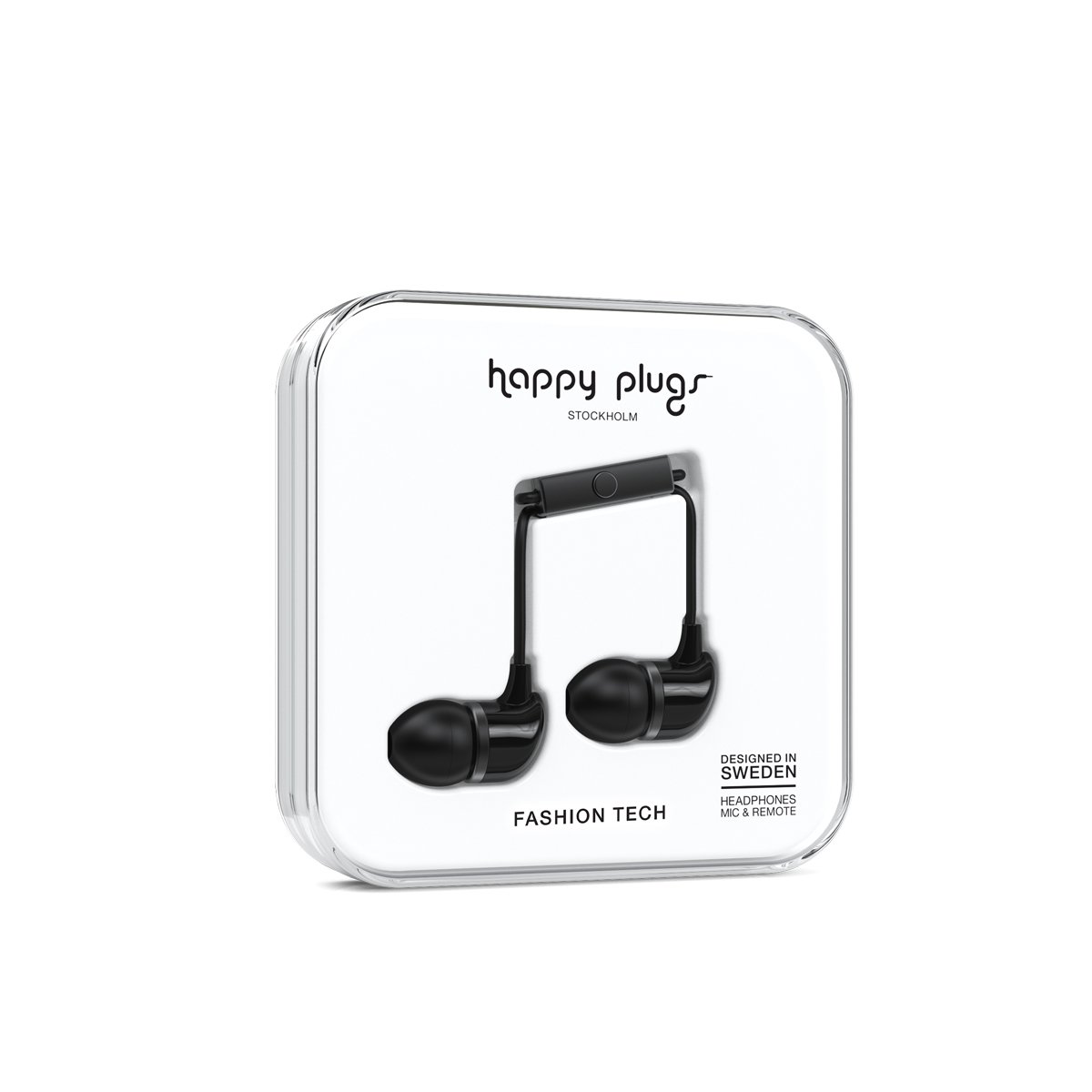 Audífonos con Micrófono  In-Ear Negro Happy Plugs