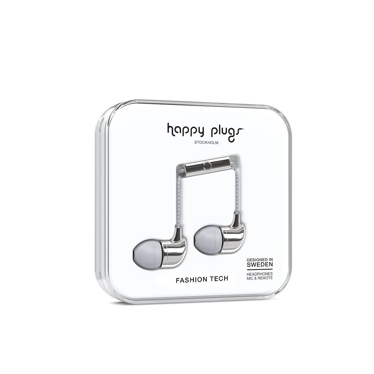 Audífonos con Micrófono  In-Ear Deluxe Plata Happy Plugs