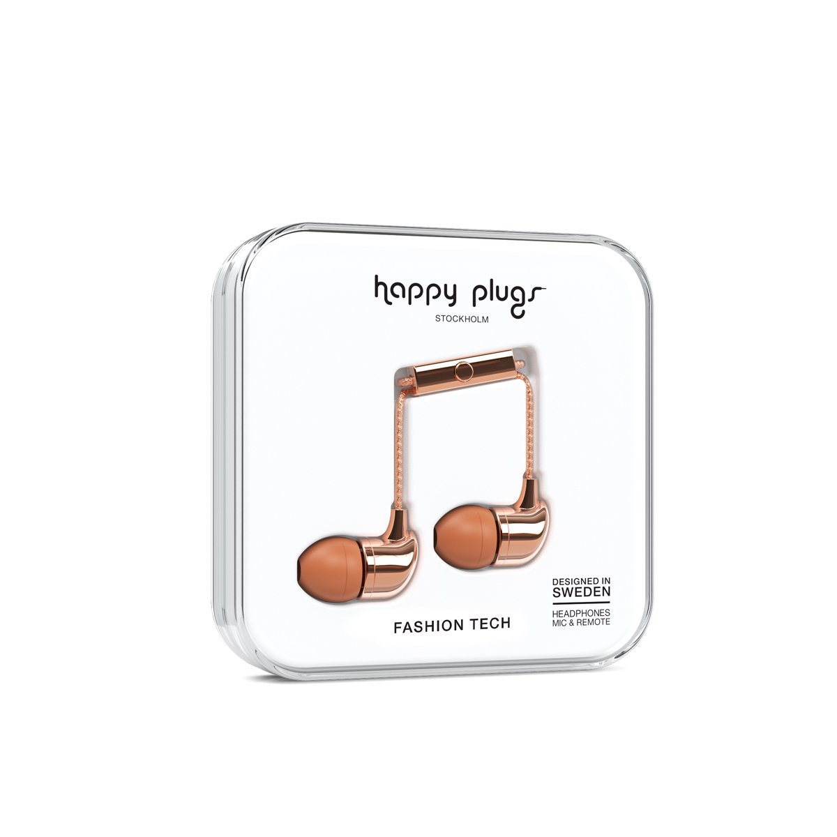 Audífonos con Micrófono  In-Ear Rose Deluxe Gold Happy Plugs