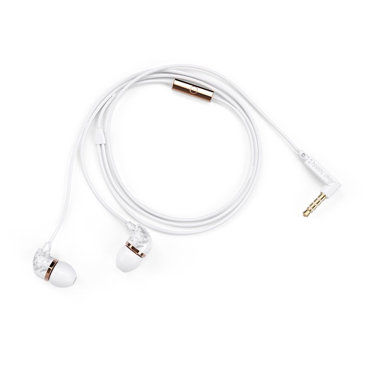 Audífonos con Micrófono  In-Ear White Deluxe Marble Happy Plugs