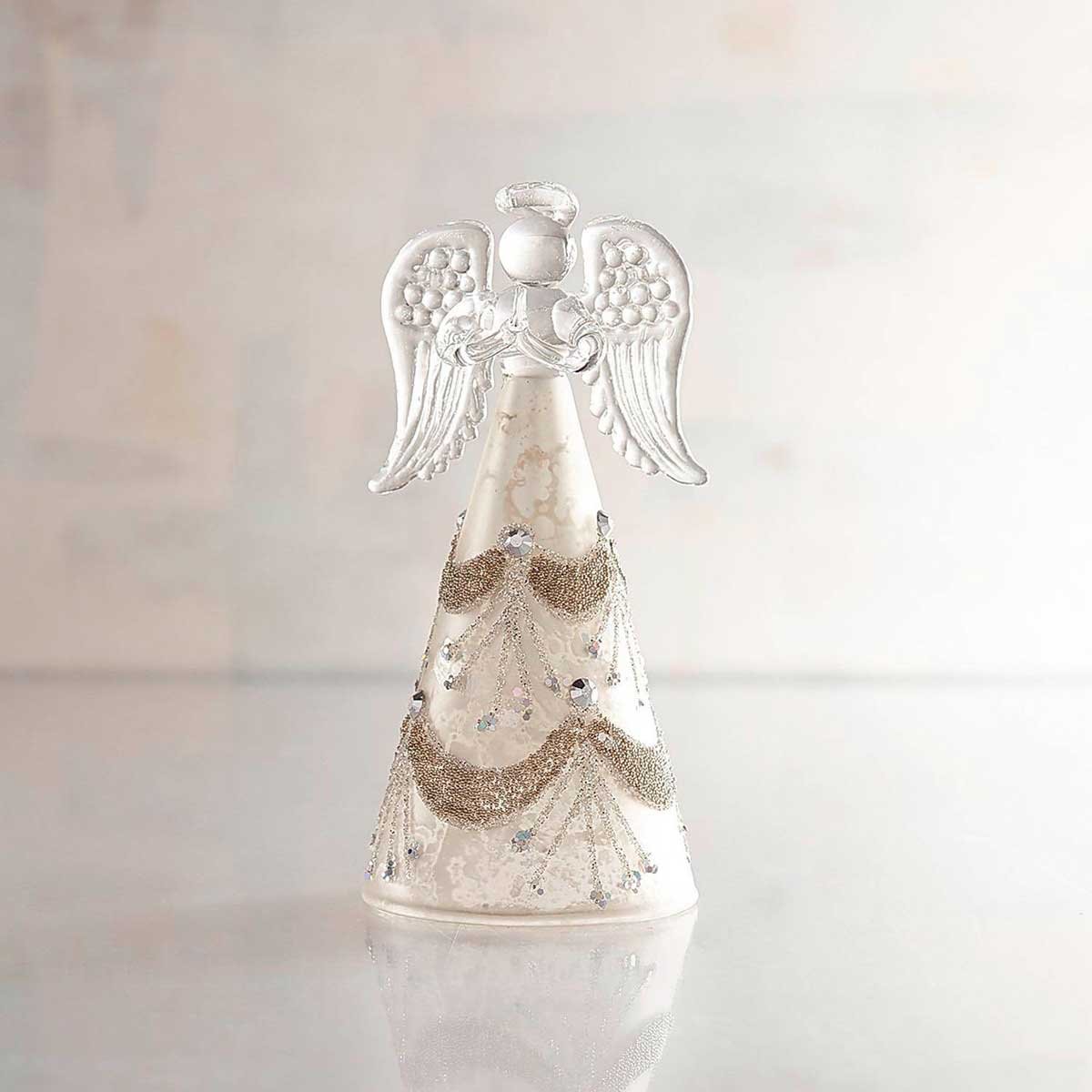 Figura Decorativa Coleccionable &Aacute;ngel Glass Whit Gemas  Pier 1 Imports