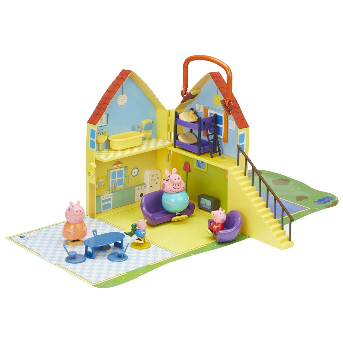 Peppa Pig Casa con 4 Figuras Bandai