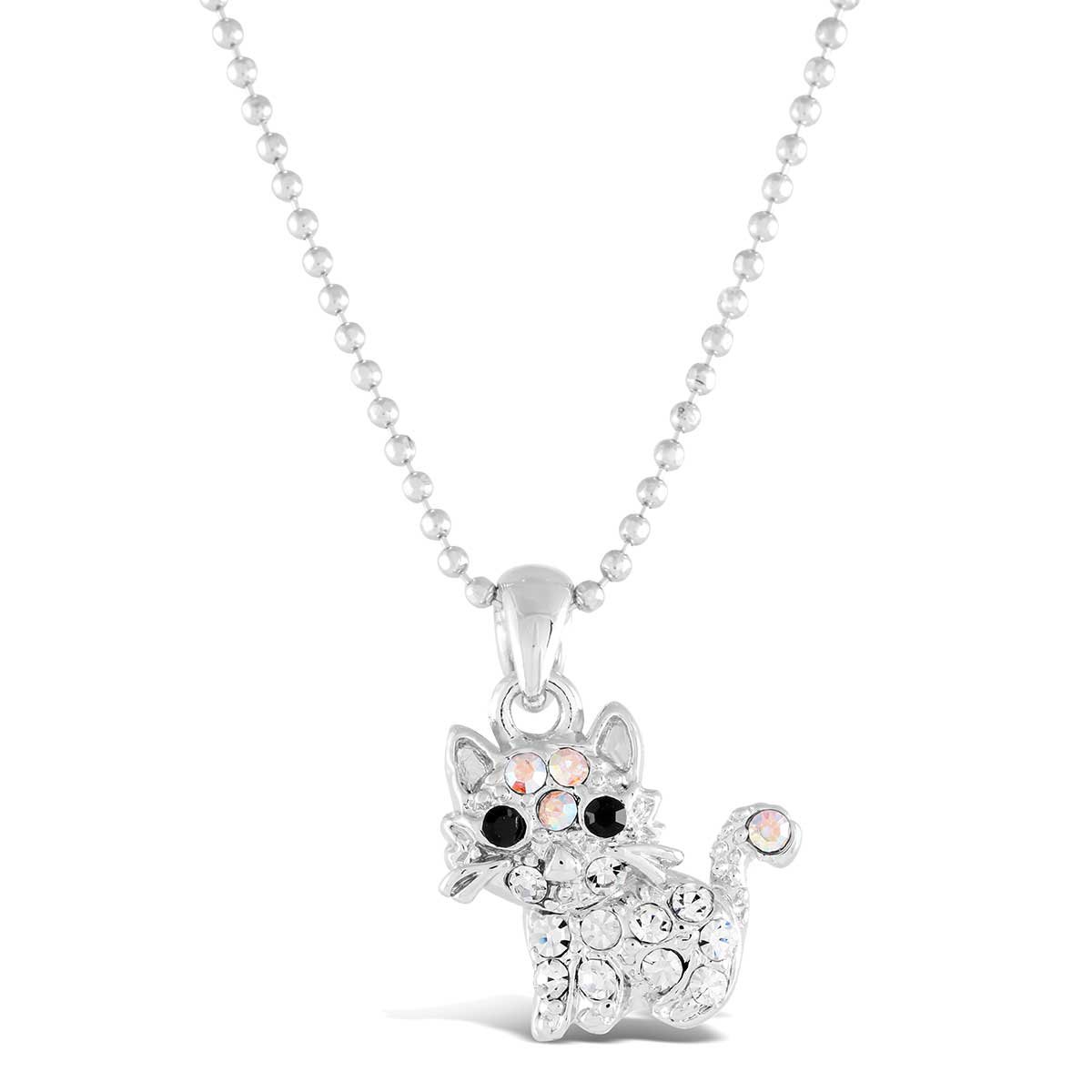 Dije Gatito Cristales Swarovski Color Ab Forever Crystals